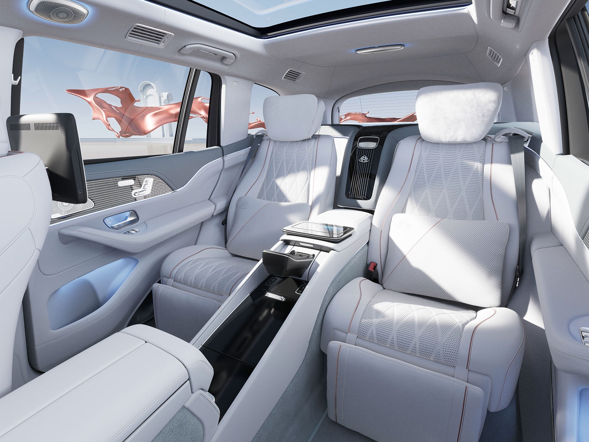 Das Interieur eines Mercedes-Benz Maybach GLS.