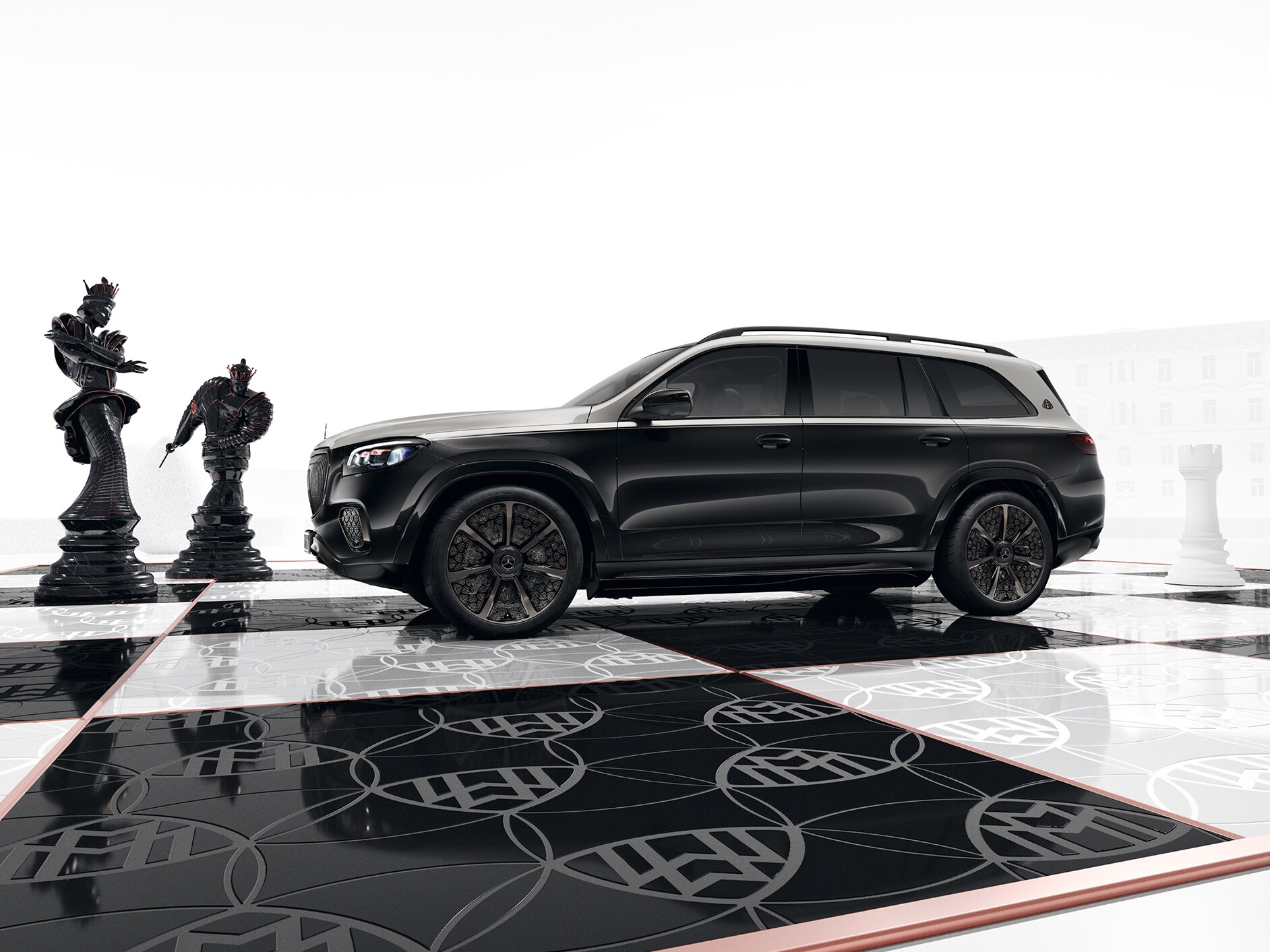 Mercedes-Maybach auf einem Schachfeld