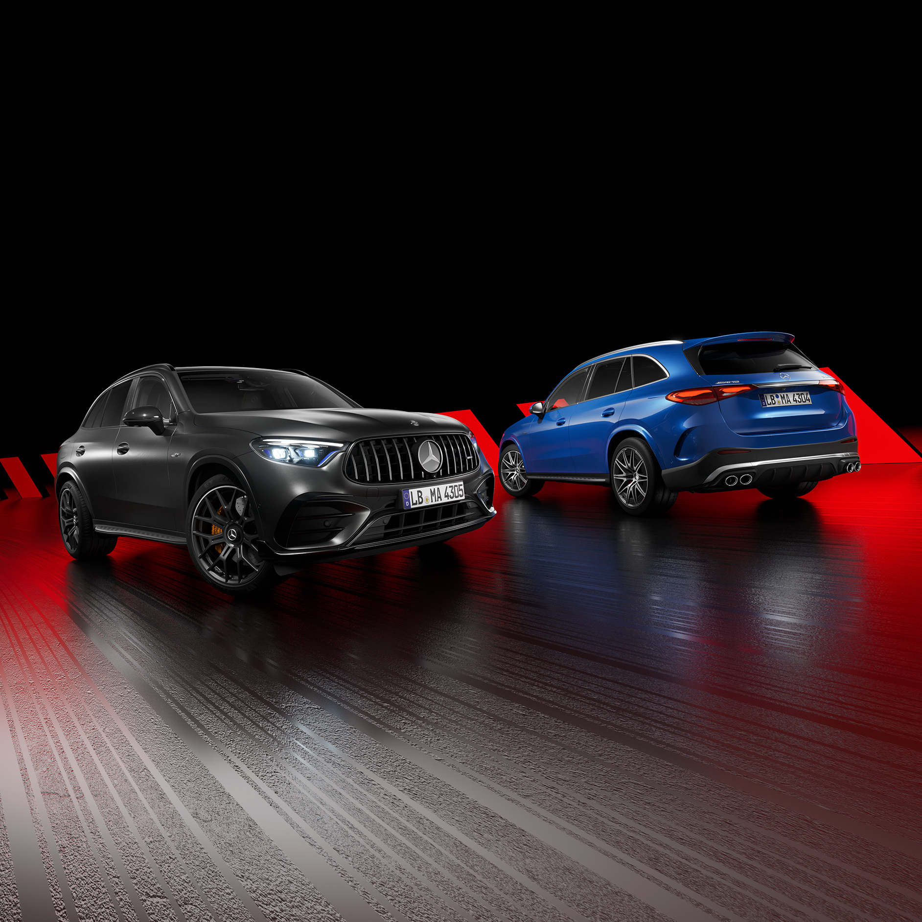 Produktvorstellungen und Car Checks | Mercedes-AMG Ein Mercedes-AMG Fahrzeug in einer Heckansicht.