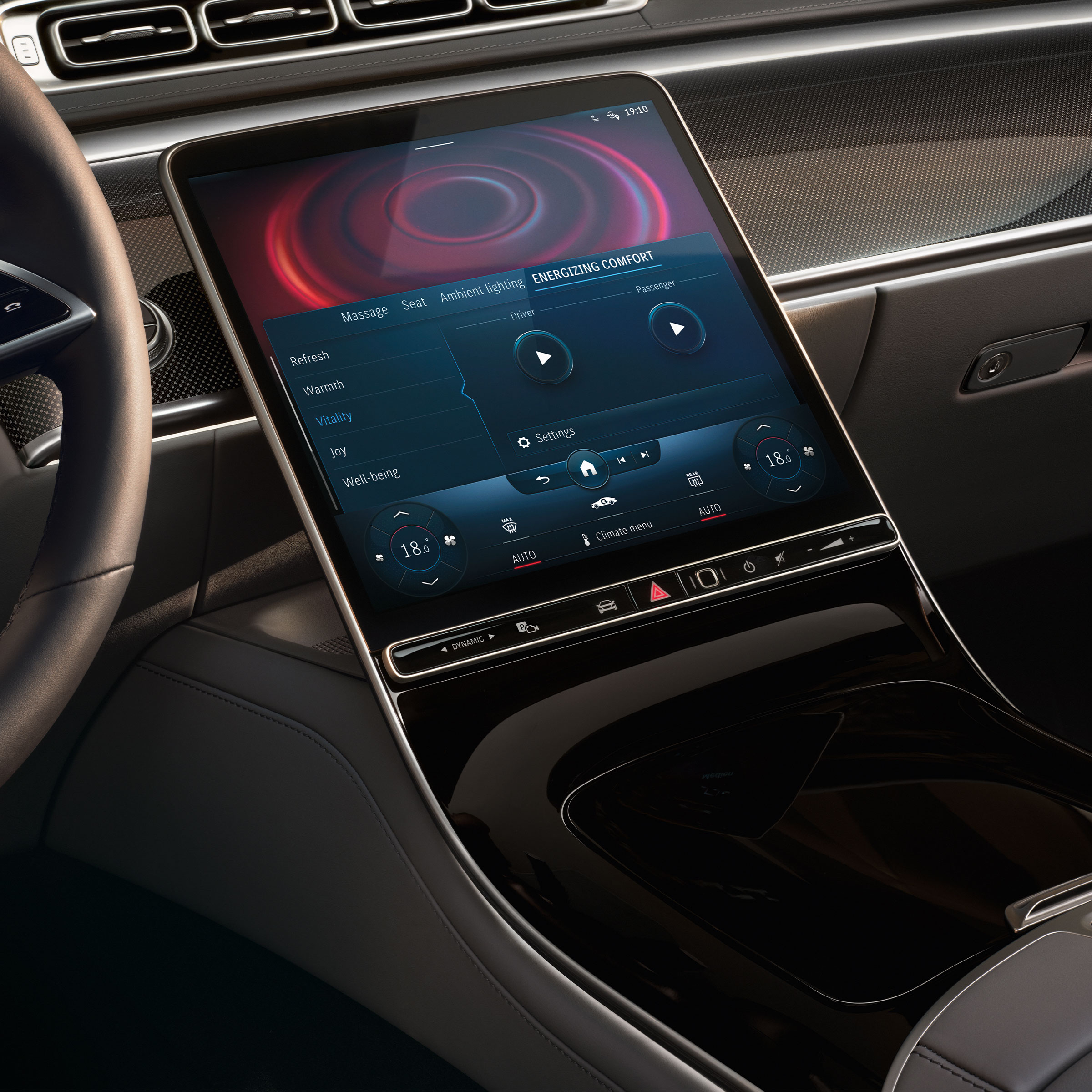 Das ENERGIZING-Paket vorn der Mercedes-Benz S-Klasse Limousine.