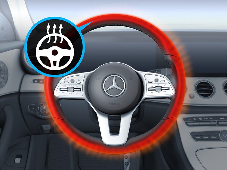 Eine Illustration für die Funktionsweise der Lenkradheizung im Mercedes-Maybach SL 680.