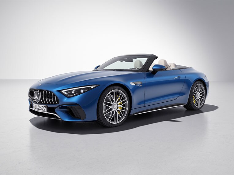 Das Exterieur des Mercedes-AMG SL Roadsters mit AMG Chrom-Paket Exterieur.