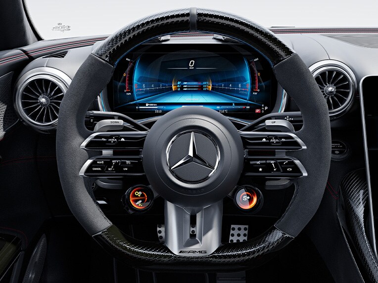 Das AMG Performance Lenkrad im Mercedes-AMG SL Roadster.