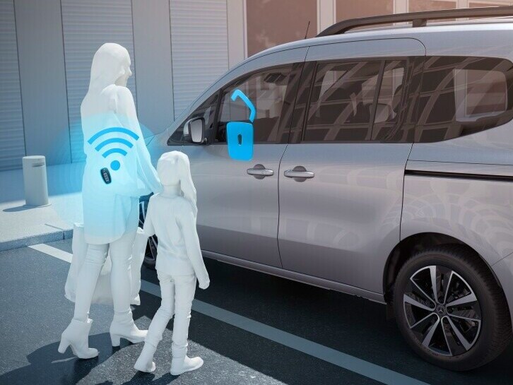 Die schlüssellose Entriegelung KEYLESS-GO der T-Klasse.