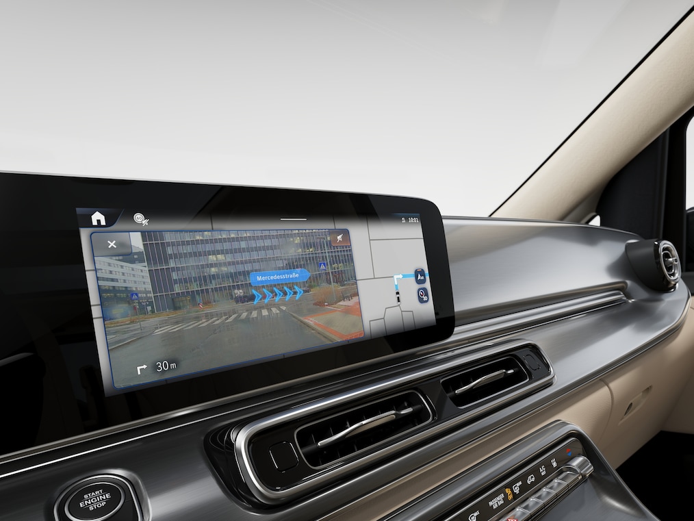 MBUX Augmented Reality für die Navigation der Mercedes-Benz V-Klasse.