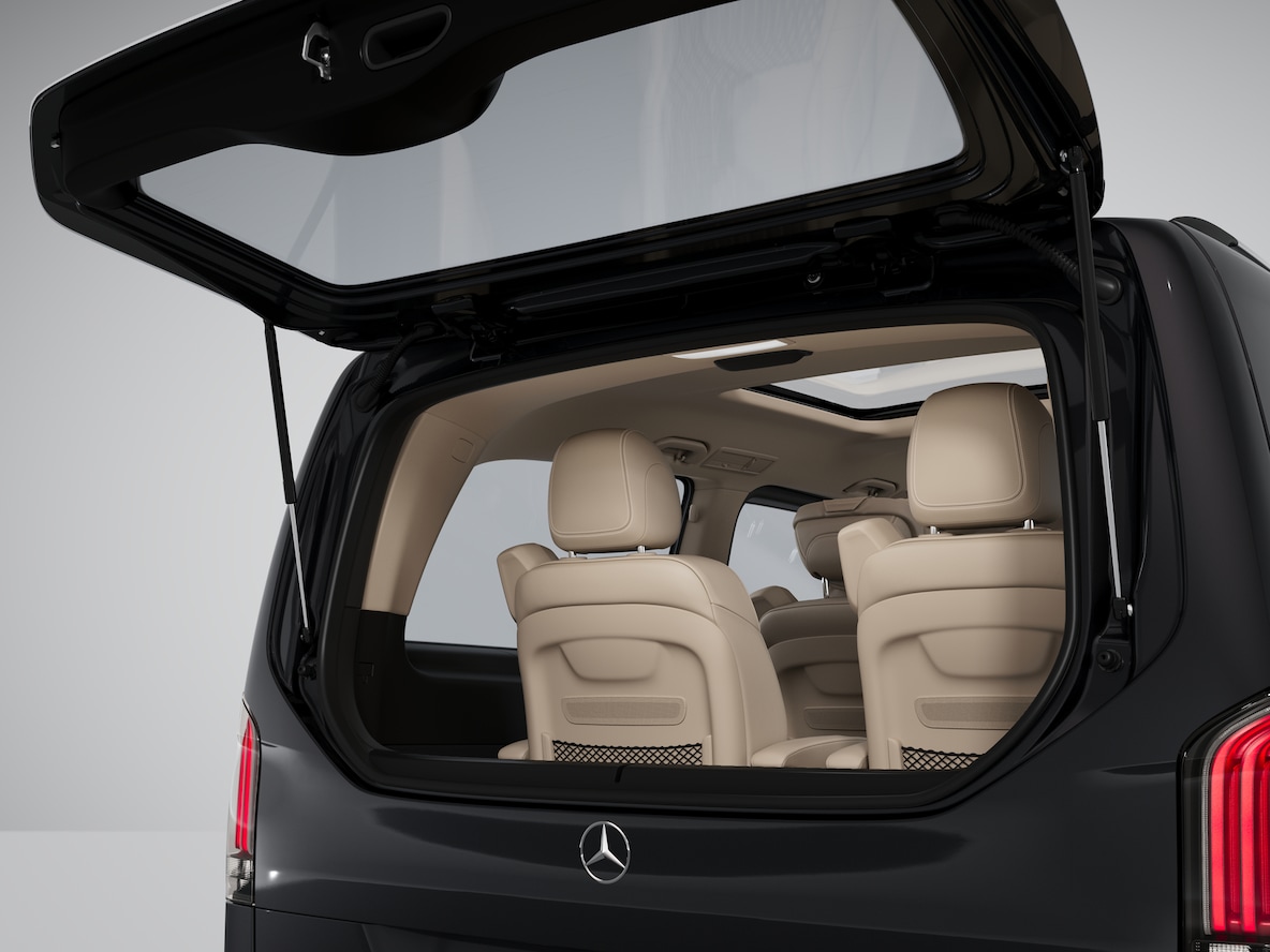 Separat zu öffnende Heckscheibe der Mercedes-Benz V-Klasse.