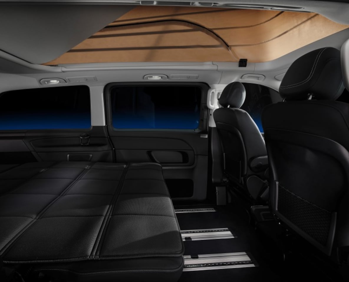 Die 3er-Sitzbank als Luxuskoje in der V-Klasse Marco Polo HORIZON von Mercedes-Benz.