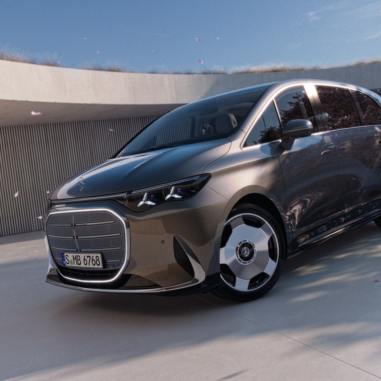 Ein VLE steht unter einer Brücke.