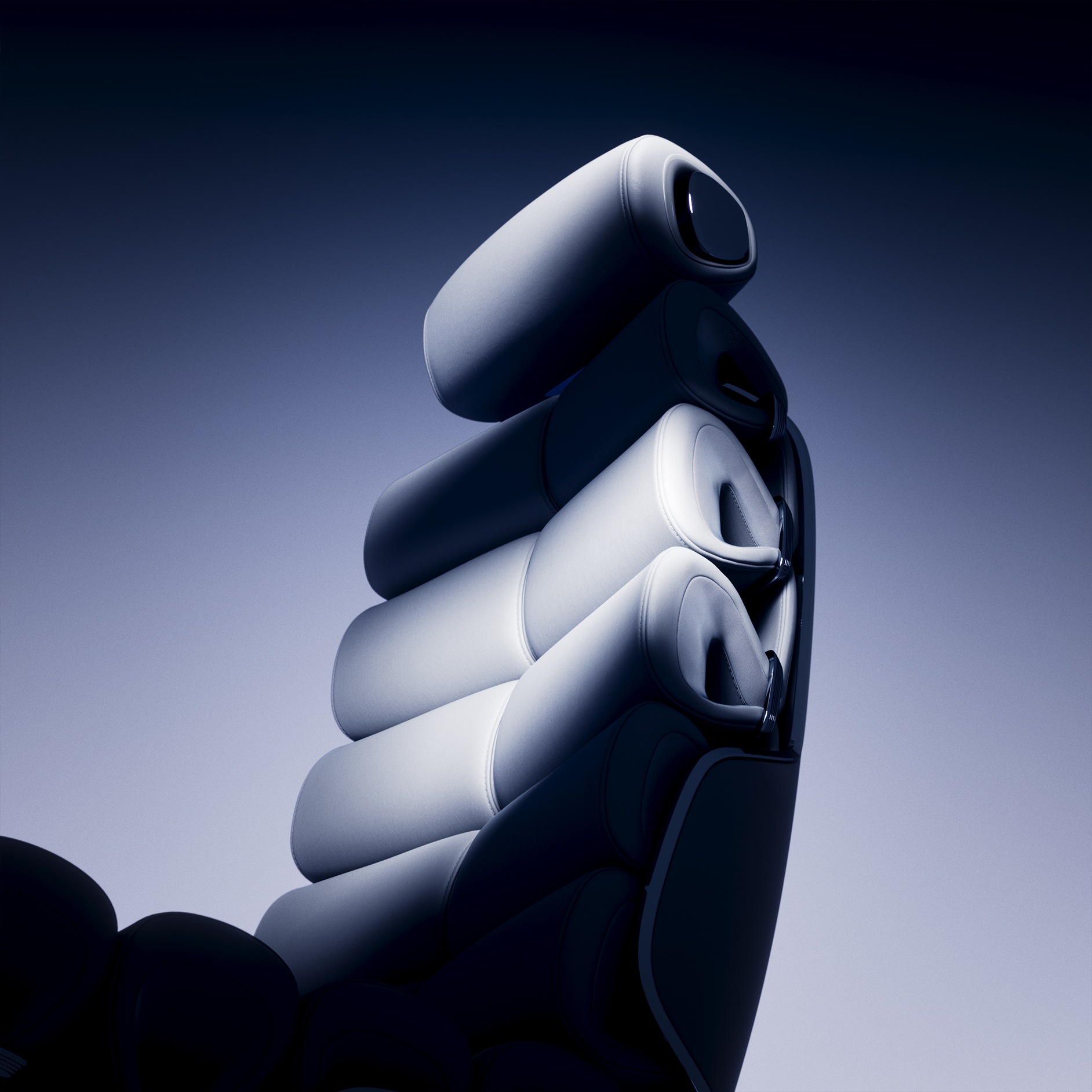 Liegesitze | Vision V | Mercedes-Benz Die beiden luxuriösen Sitze im Fondraum des Vision V in einer Liegeposition.