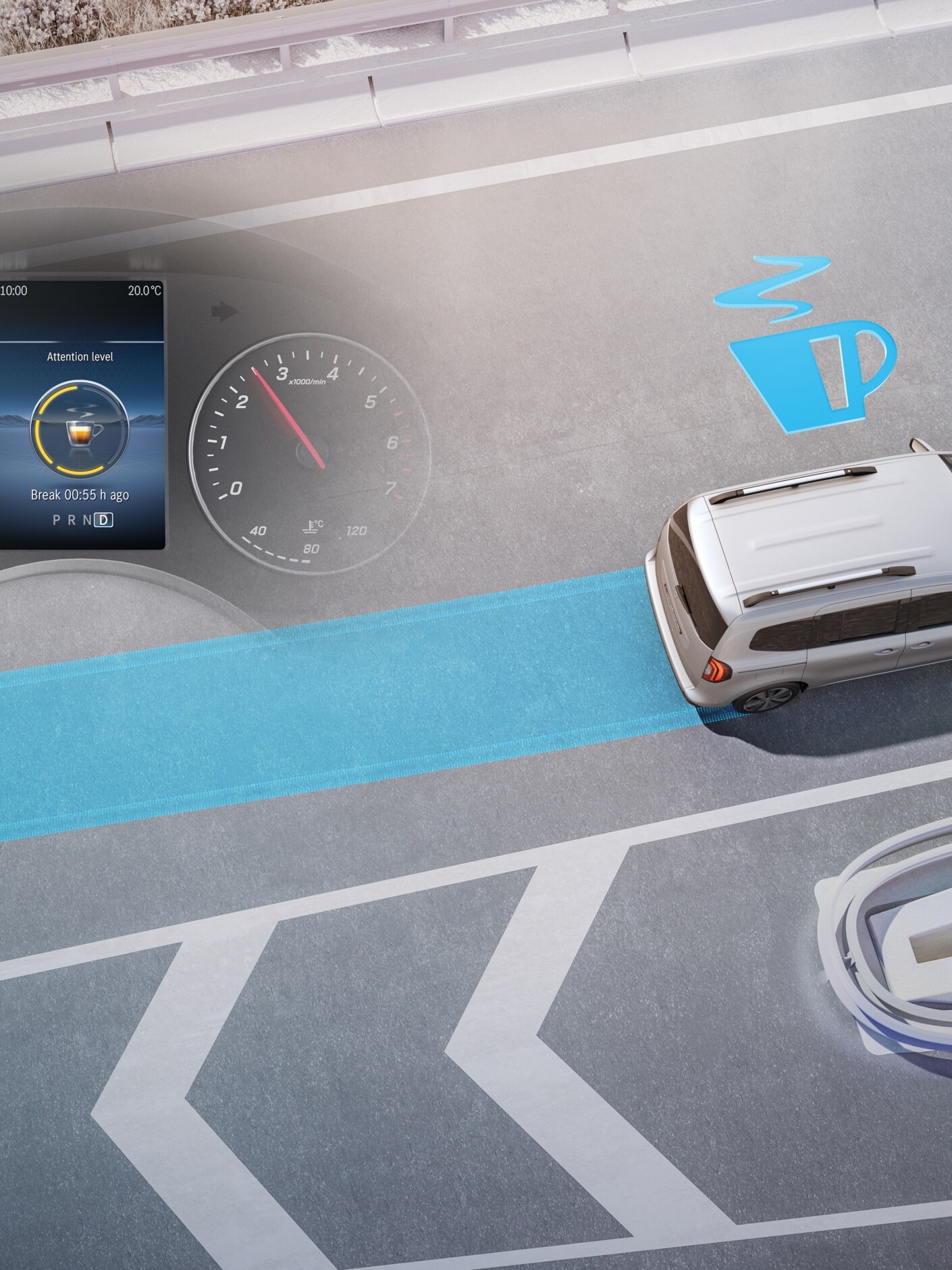 Der Aufmerksamkeits-Assistent ATTENTION ASSIST des Mercedes-Benz Citan Kastenwagen.