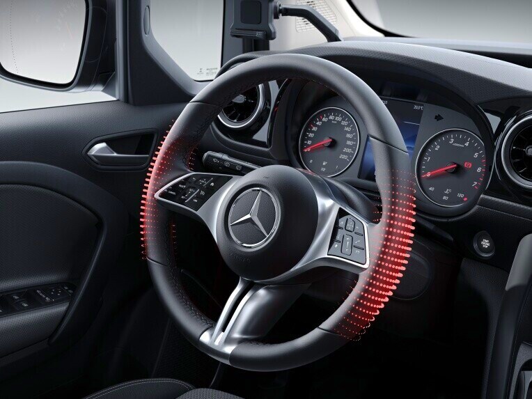 Das beheizbare Multifunktionslenkrad im Mercedes-Benz Citan Kastenwagen.
