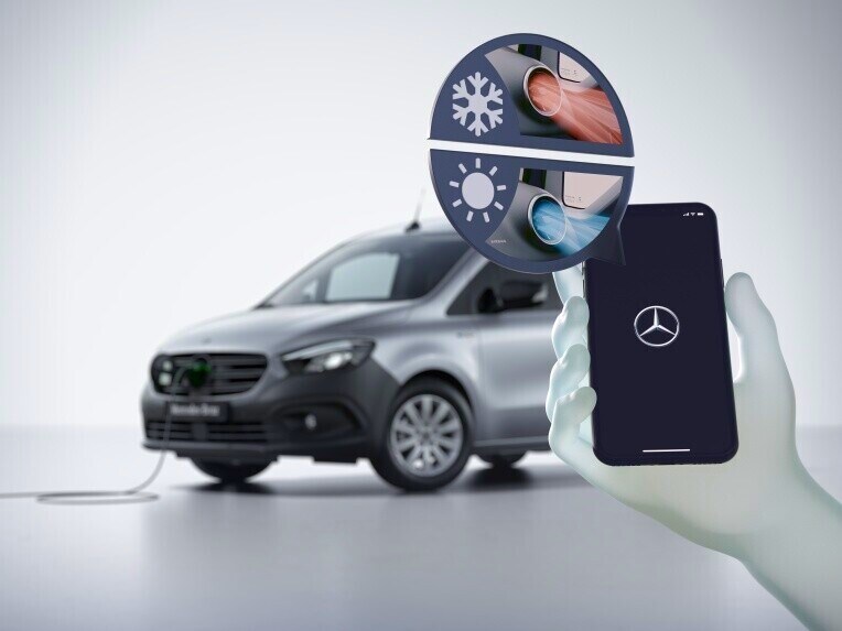 Die Vorklimatisierung des Mercedes-Benz eCitan Kastenwagen.