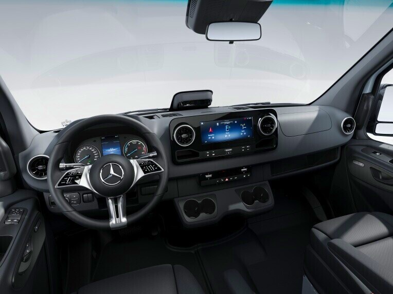 Die Fahrerkabine des Mercedes-Benz eSprinter Fahrgestells in der Ausstattungslinie PRO.