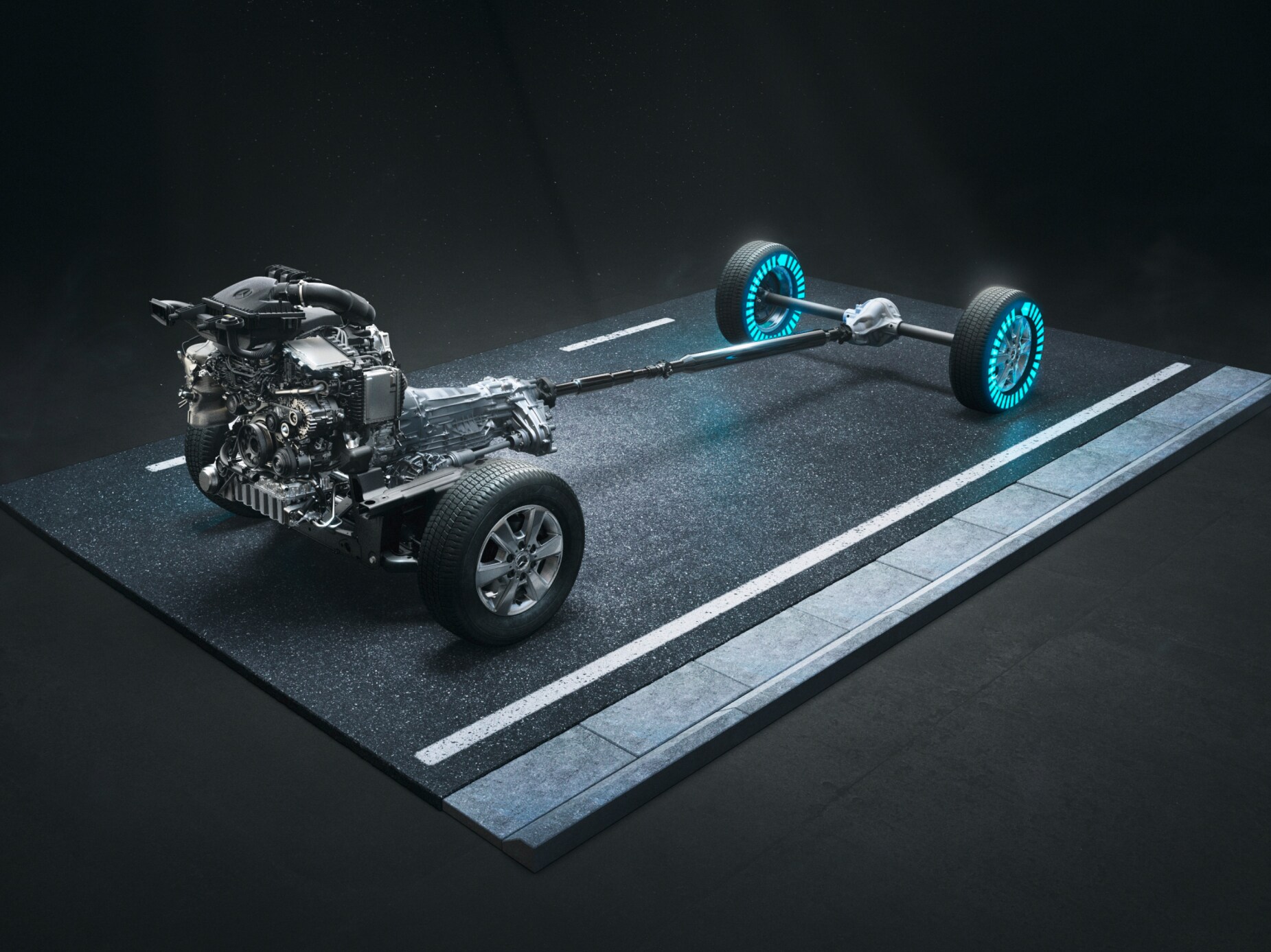 Der Allradantrieb 4x4 mit Torque-on-Demand des Sprinter Tourer.