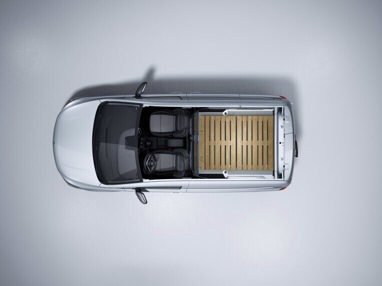 Die Top Down Ansicht des Laderaums des Mercedes-Benz Citan Kastenwagen.