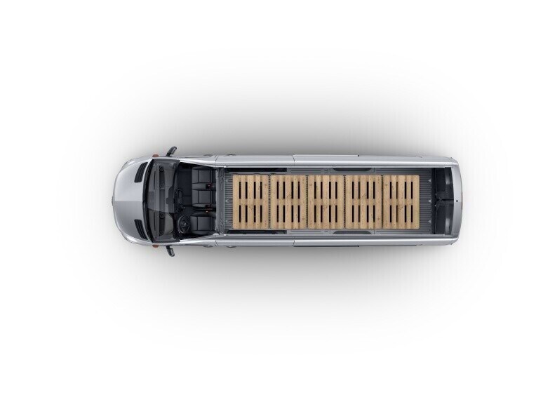 Laderaum des Mercedes-Benz Sprinter Kastenwagen in der Top Down Ansicht.