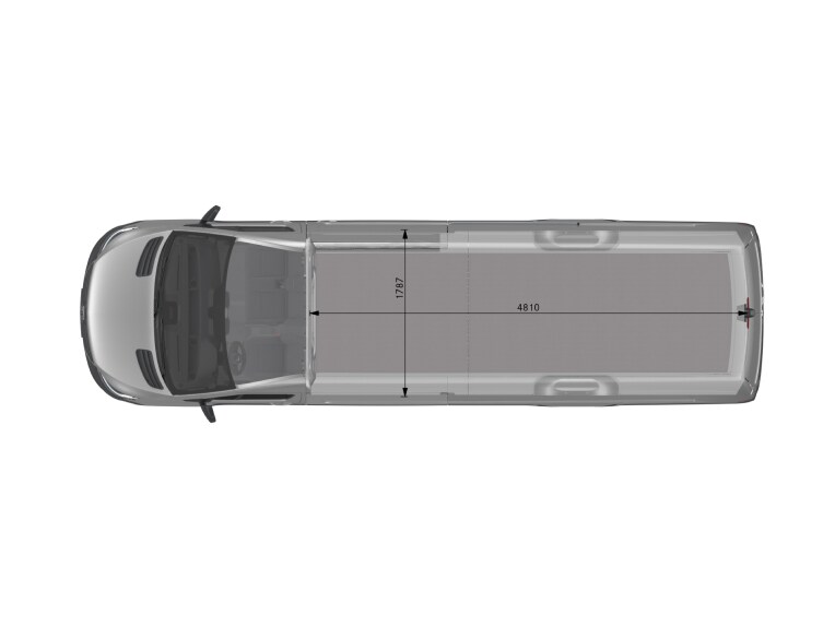 Die Draufsicht des Mercedes-Benz Sprinter Kastenwagen.