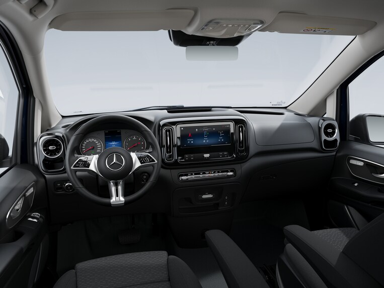 Das Cockpit aus der Fahrerperspektive mit der Line SELECT im Vito Kastenwagen.