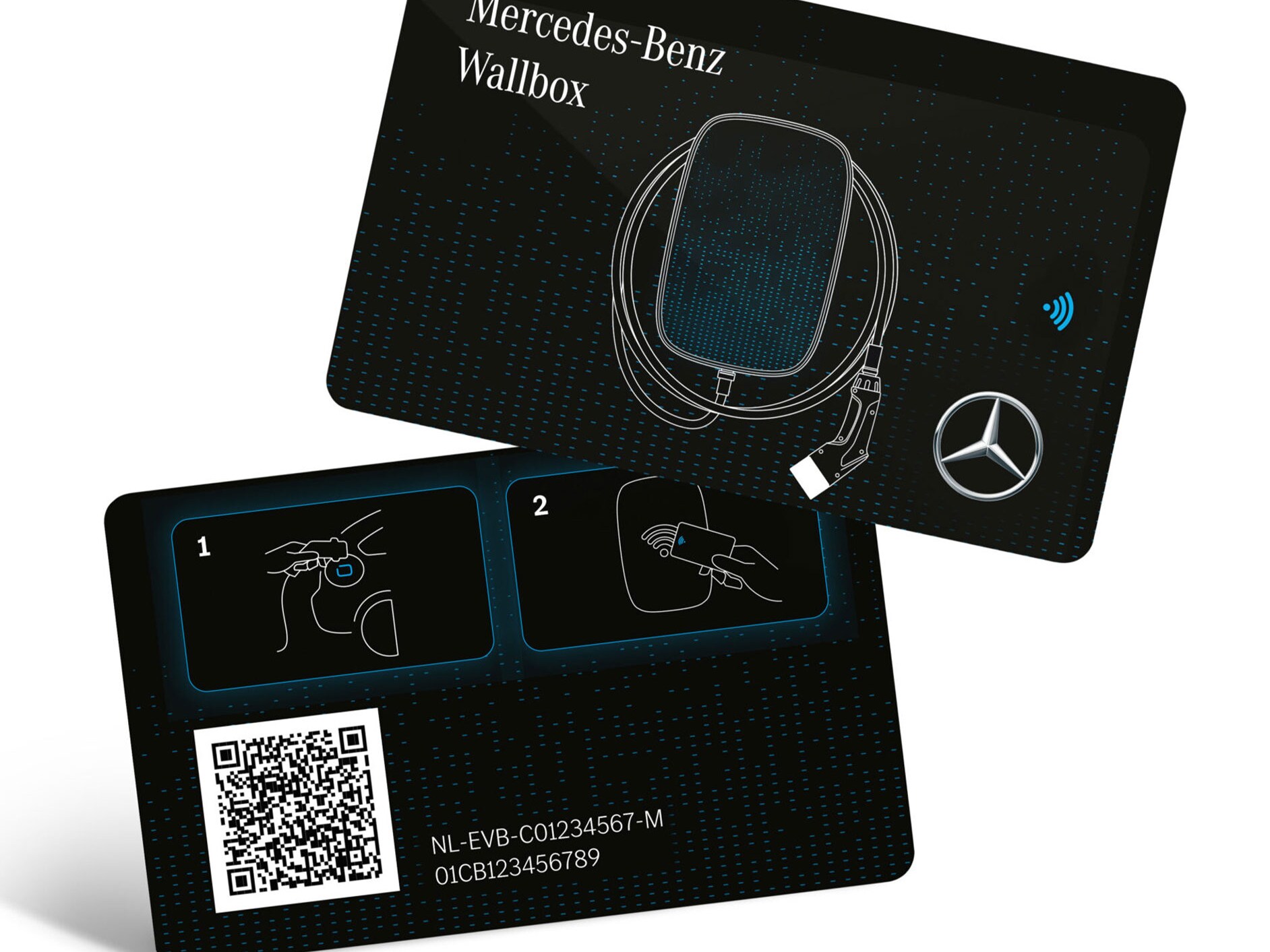 Die Mercedes-Benz RFID-Karte mit der dazugehörigen Verpackung.