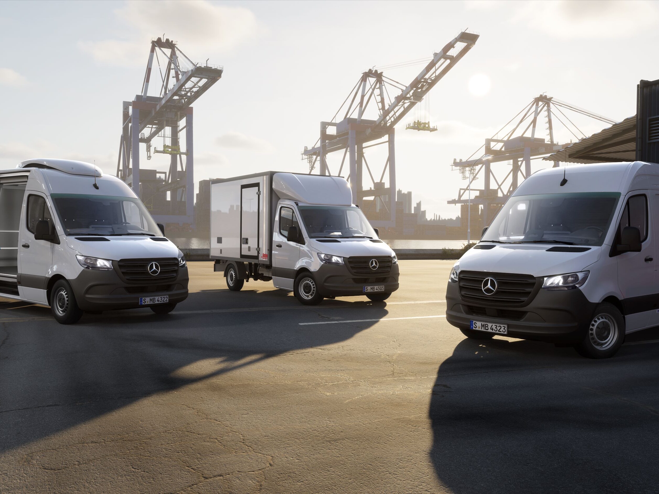 Verschiedene Mercedes-Benz Sprinter mit Kühlumbauten.