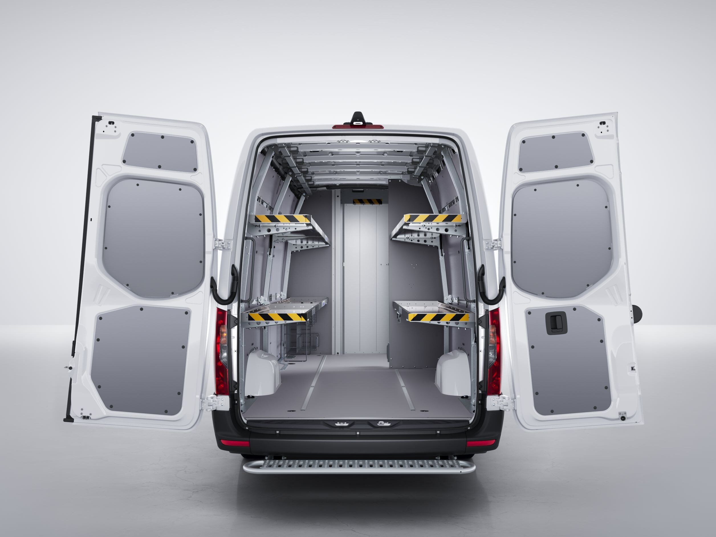 The Sprinter with shelving system.