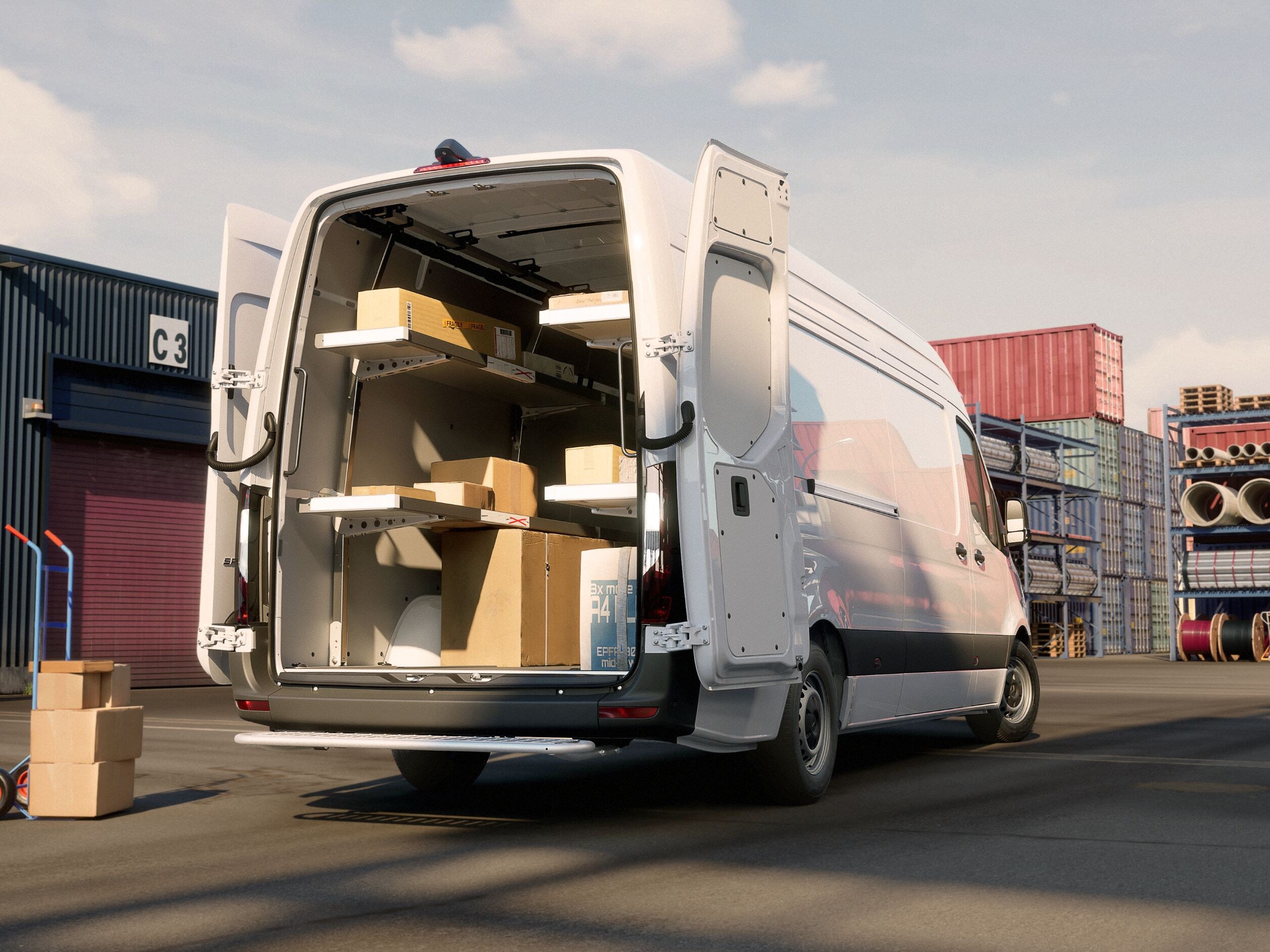 The Sprinter with shelving system by ATV.