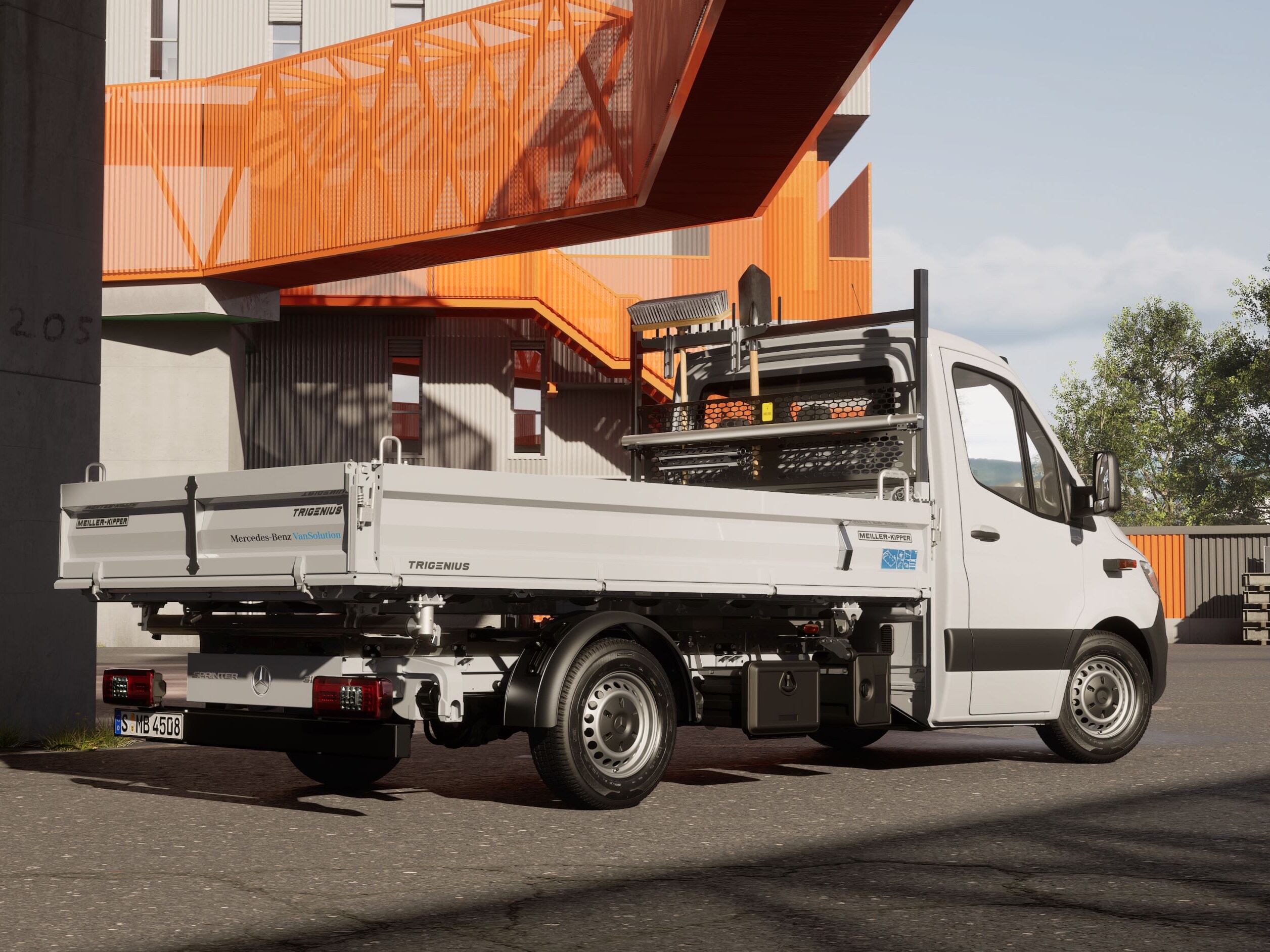 The Sprinter with three-way tipper.